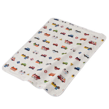 4重ガーゼケット くるまパーク(ホワイト) フジキ 日本製 赤ちゃん用 ベビー用【ゆうパケット送料無料】